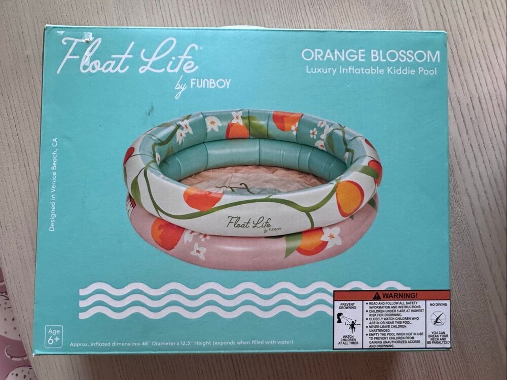 Float life Funboy orange blossom 3 tier ring kids kiddie swimming inflatable new